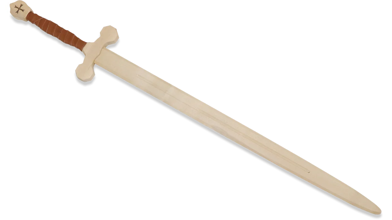 Zweihand-Schwert Templer, Birke, m. Wickelung., 100cm - Bild 1