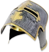 Beckenhaube mit Klappvisier, Kunststoff, Titan/Gold - Bild 3