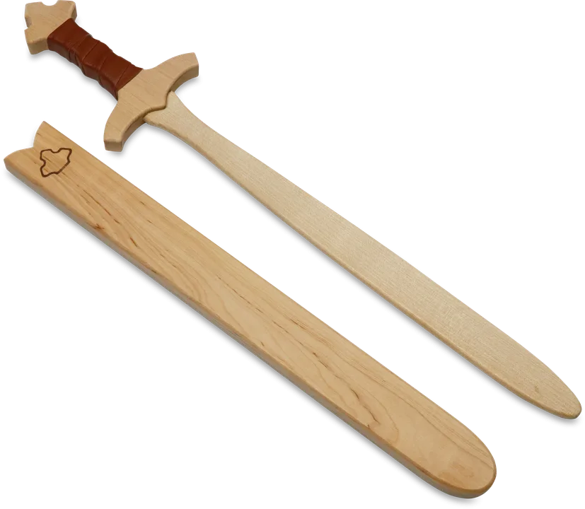 Schwert Set mit Holzhülle 'König Edward' 60cm, braune Wickl. - Bild 1