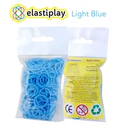 300 Stück + 12 S-Clips Elastiplay-Bänder hellblau