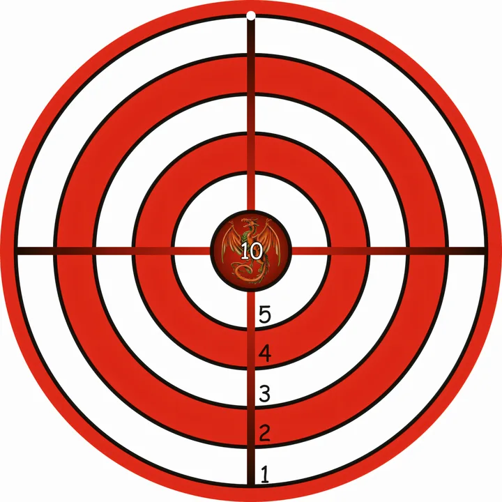 Holz-Zielscheibe Classic, rot/weiss, Ø 32cm