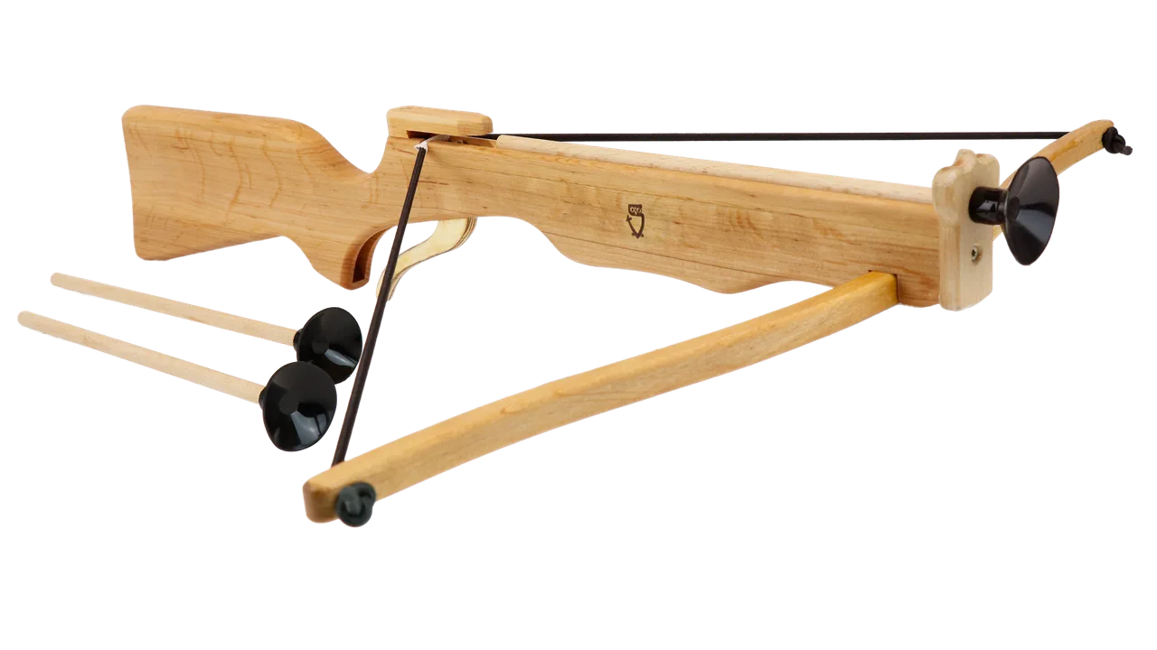 Kinder-Armbrust Erlenholz geölt +3x Armbrustbolzen mit Saugnapf 1246 - Bild 1