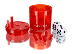 SUPER SIX "Travel" aus ABS - Rot, 5cm + Ø 5cm, Reisespiel - Bild 6