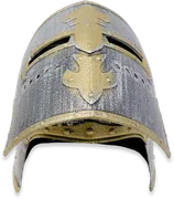 Kinder-Ritterhelm mit Klappvisier 'Bourbonische Lilie', ABS, Silber/Gold - Bild 8