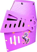 Ritterhelm EINHORN pink - Hartkarton m. Klapp-Visier