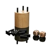 SUPER SIX "Travel" aus HOLZ, 5cm+ Ø 5cm, Premium, Reisespiel - Bild 1