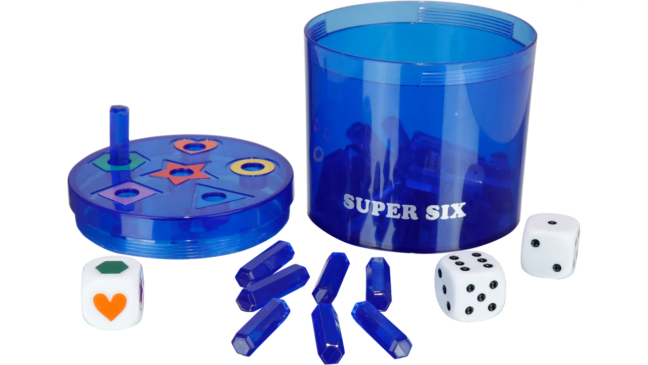 SUPER SIX "Family" ABS Blau,10+Ø10cm, Beidseitig bespielbar! - Bild 1