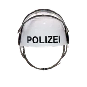 Kinder-Polizeihelm mit klappbarem Visier, Kunststoff, weiß/schwarz - Bild 3