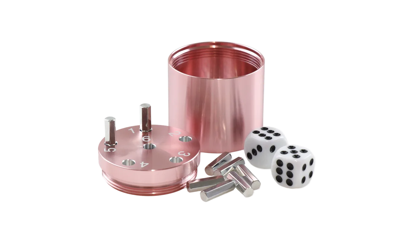 SUPER SIX "Travel" Alu, Roségold Premium, 5+Ø5cm, Reisespiel - Bild 1