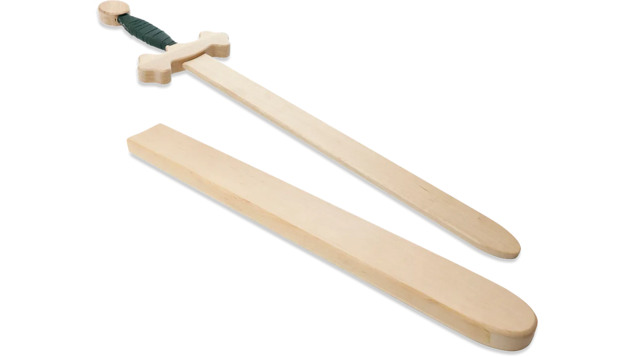 Schwert Edelmann Set, 56cm natur m. grüner Wickelung - Bild 1