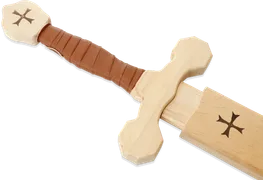 Templer Schwert Set m Holzhülle, Birk/Erle 60cm, braune Wickel. - Bild 2