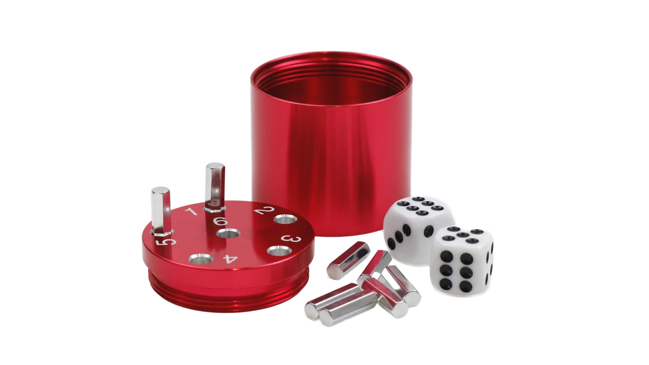 SUPER SIX "Travel" Alu, Rot Premium, 5+Ø5cm, Reisespiel - Bild 1