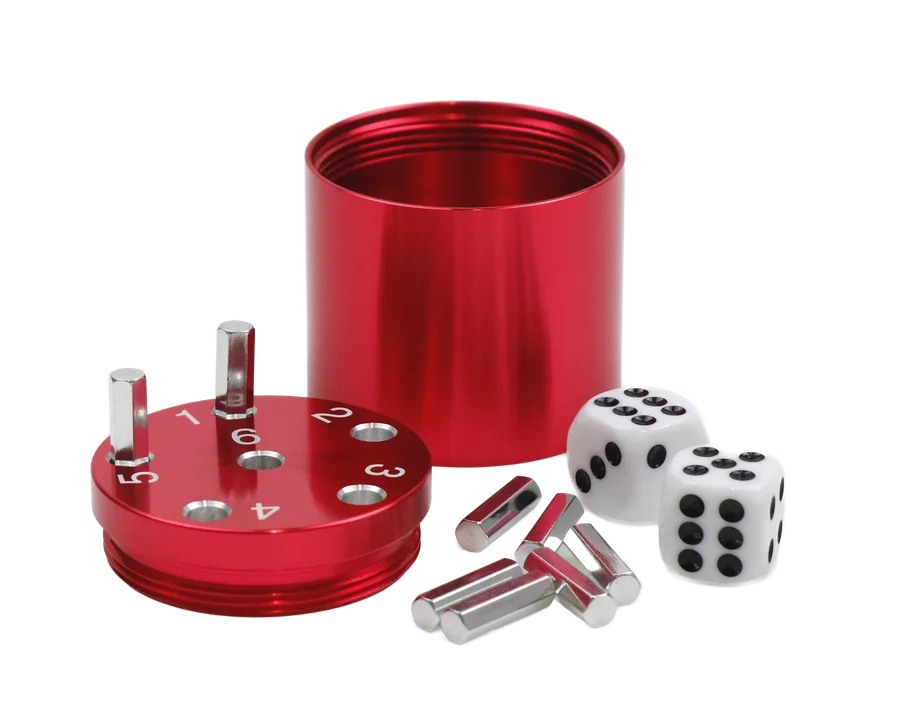 SUPER SIX "Travel" Alu, Rot Premium, 5+Ø5cm, Reisespiel - Bild 1