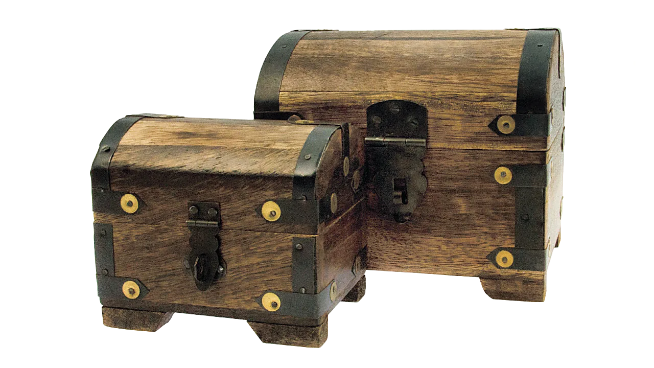 Schatzkiste/Bauerntruhe, 2er-SET,  Mango geflammt,  ca.14x11x13cm - Bild 1