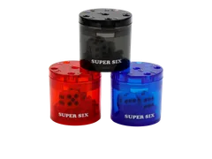 SUPER SIX 3er-SET "Travel" aus ABS - Rot, Blau & Schwarz, 5cm+ Ø 5cm, Reisespiel - Bild 1