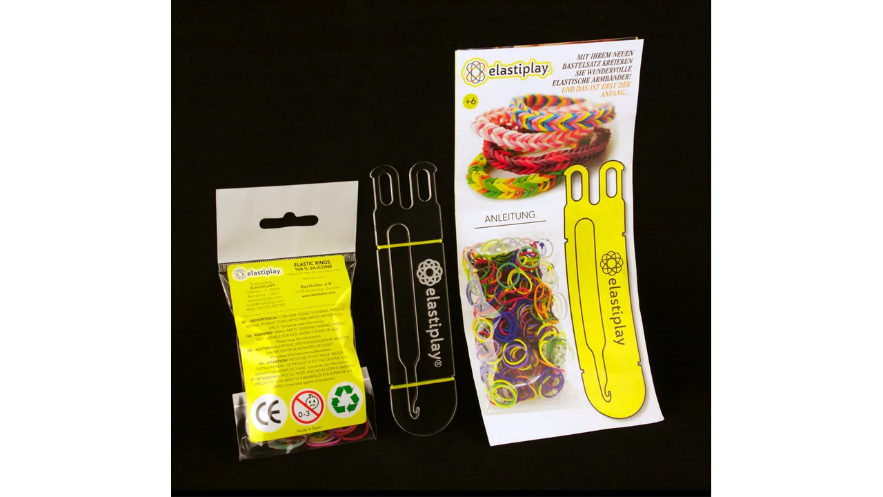 Starter-Kit:1 Loom-Schablone+ 300 Bd.multicolor+ 12 S-Clips - Bild 1