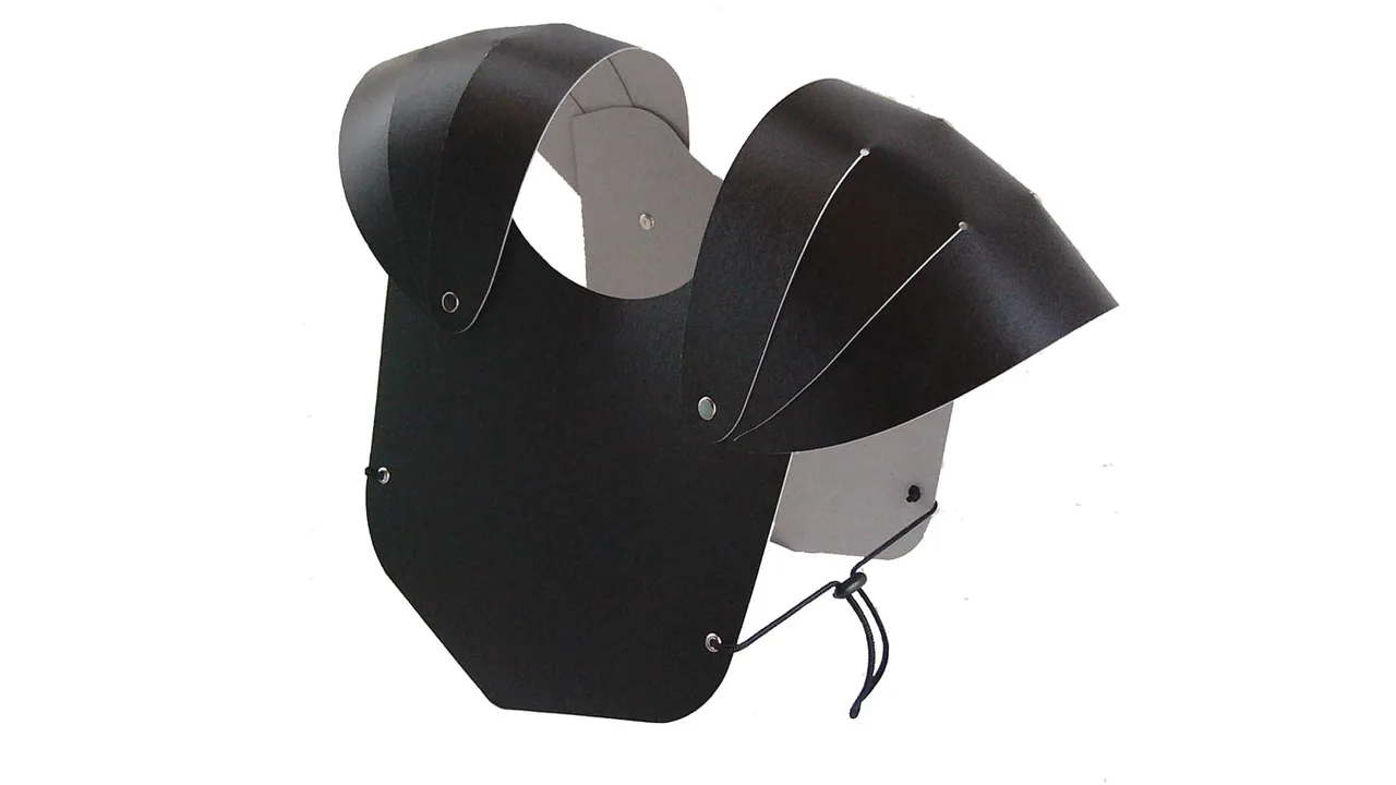 Brustpanzer schwarz, stab. Karton mont.