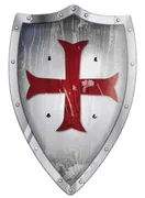 Ritter-Schild Templer, Holz bunt 2 Ledergr., 49x32cm - Bild 1