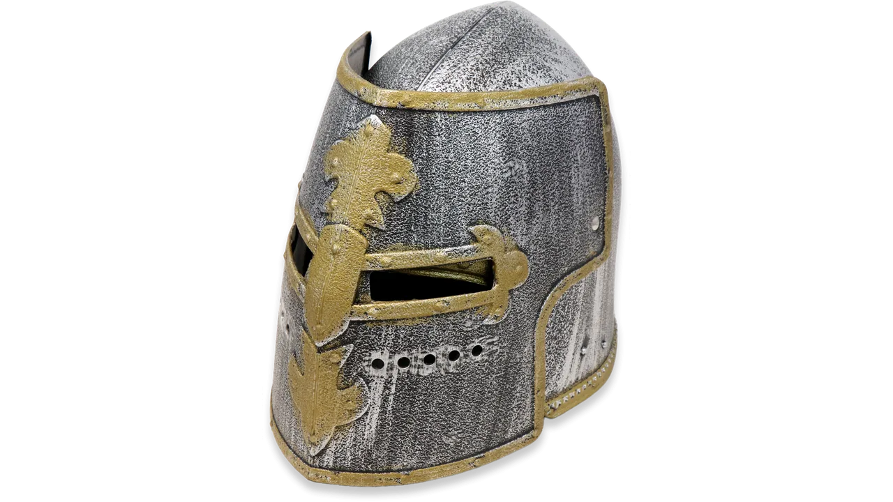Kinder-Ritterhelm mit Klappvisier 'Bourbonische Lilie', ABS, Silber/Gold - Bild 1