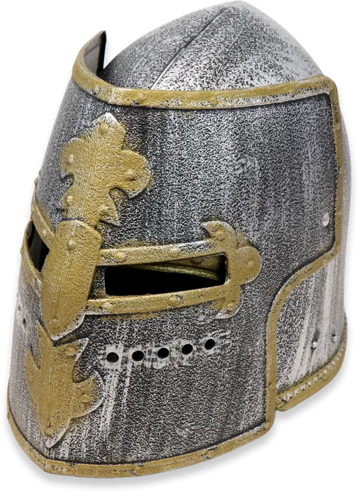 Kinder-Ritterhelm mit Klappvisier 'Bourbonische Lilie', ABS, Silber/Gold - Bild 1