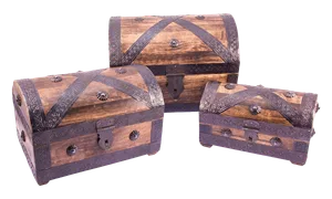 Piraten-Schatztruhe SET, (3 Truhen) ca.26x18x17cm - Bild 1