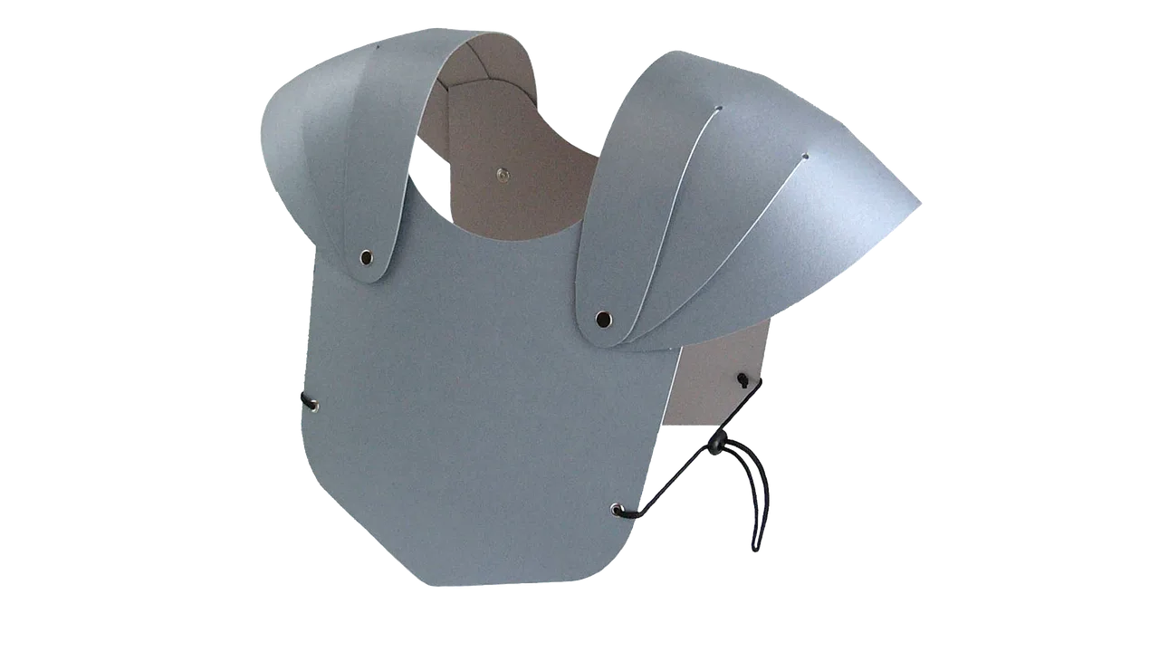 Brustpanzer silber, stab. Karton mont. - Bild 1