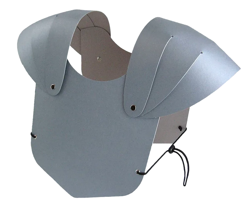 Brustpanzer silber, stab. Karton mont. - Bild 1