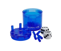 SUPER SIX "Travel" aus ABS - Blau, 5cm + Ø 5cm, Reisespiel - Bild 1