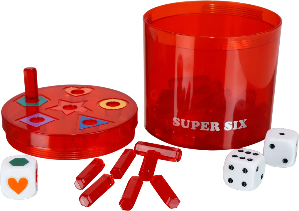 SUPER SIX "Family" ABS Rot, 10+Ø10cm, Beidseitig bespielbar! - Bild 1