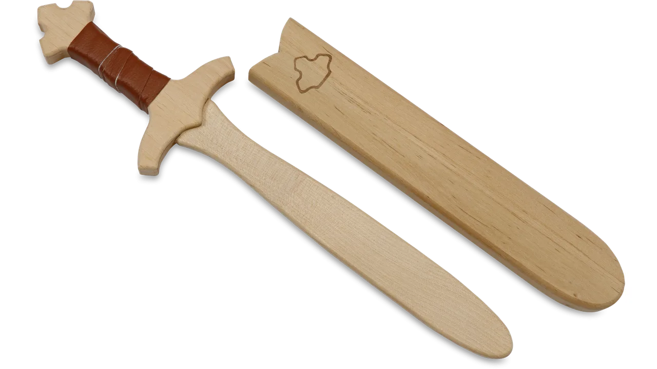 Dolch Set mit Holzhülle 'König Edward' 40cm, braune Wickl. - Bild 1