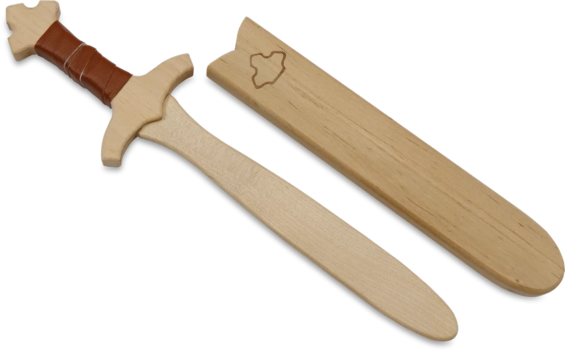 Dolch Set mit Holzhülle 'König Edward' 40cm, braune Wickl. - Bild 1