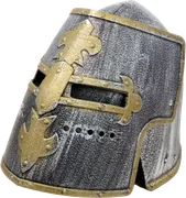 Kinder-Ritterhelm mit Klappvisier 'Bourbonische Lilie', ABS, Silber/Gold - Bild 3