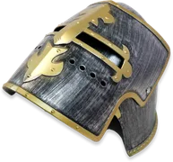 Beckenhaube mit Klappvisier, Kunststoff, Titan/Gold - Bild 2