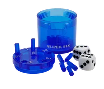 SUPER SIX 3er-SET "Travel" aus ABS - Rot, Blau & Schwarz, 5cm+ Ø 5cm, Reisespiel - Bild 5