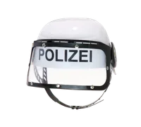Kinder-Polizeihelm mit klappbarem Visier, Kunststoff, weiß/schwarz - Bild 1