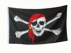 Piraten-Hiss-Fahne Totenkopf bunt, 90 x 150cm