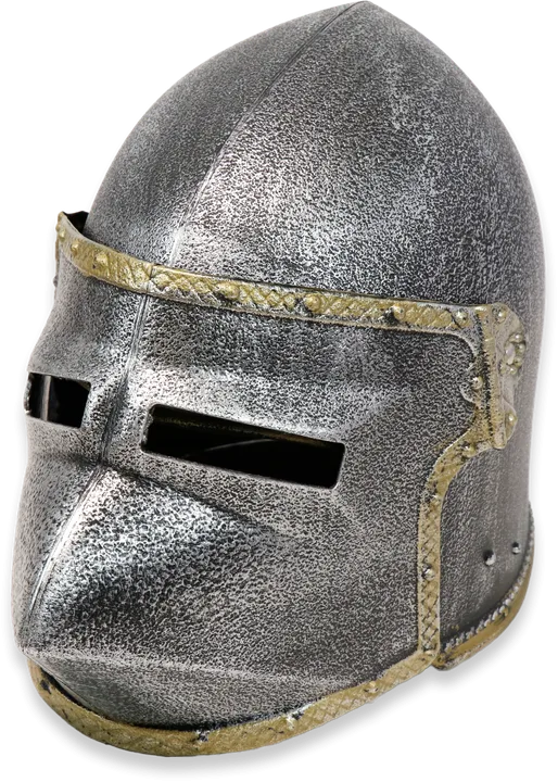 Kinder-Hundsgugel mit Klappvisier, Kunststoff, Silber/Gold - Bild 1