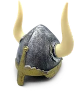 Ritterhelm Wikinger, Kunststoff, abnehmbare Hörner, Silber/Gold - Bild 1