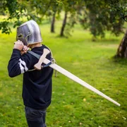 Schwertgürtel, Leder mit Hanfseil, ca. 1m lang - Bild 3