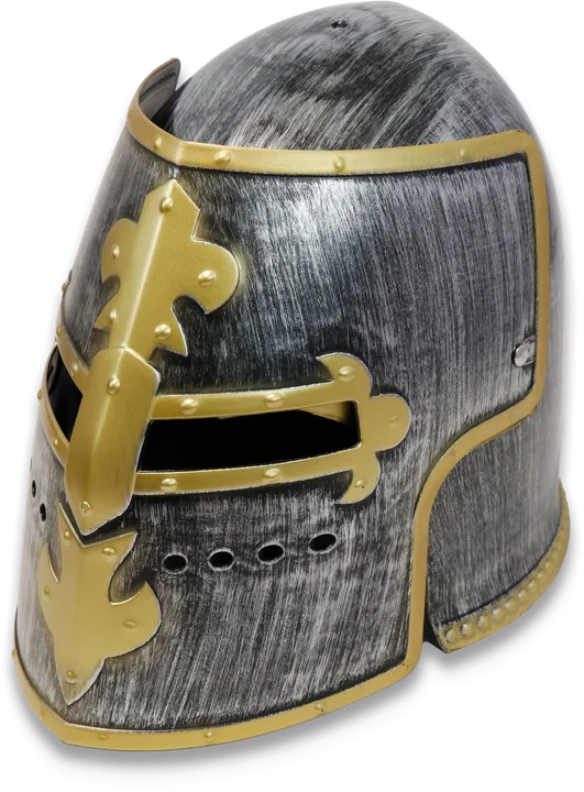 Beckenhaube mit Klappvisier, Kunststoff, Titan/Gold - Bild 1