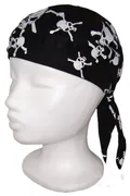 Piraten-Bandana mit Totenköpfen, schwarz/weiß