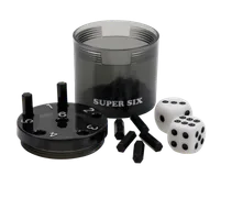 SUPER SIX "Travel" aus ABS - Schwarz, 5cm+ Ø 5cm, Reisespiel - Bild 1