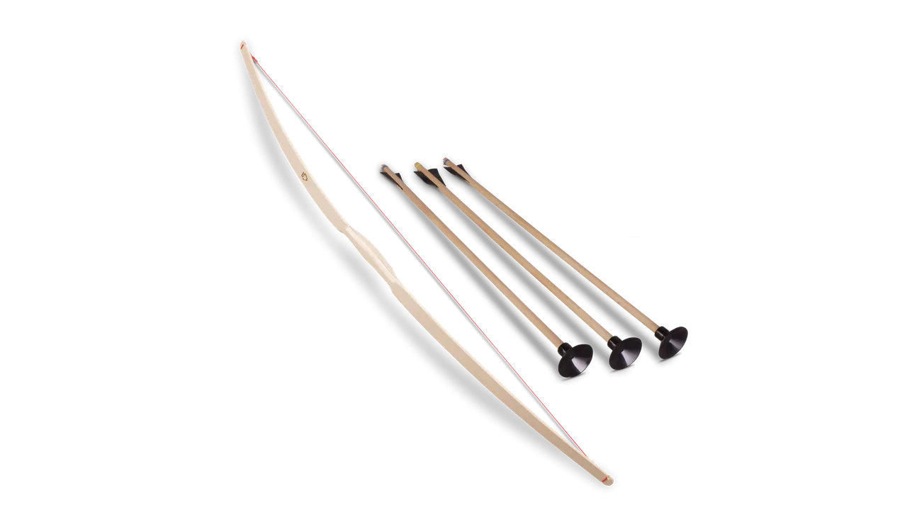 Kinder-Bogen, Eschenholz, NATUR ca.114cm +3x 1202 Pfeile - Bild 1