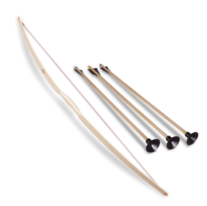 Kinder-Bogen, Eschenholz, NATUR ca.114cm +3x 1202 Pfeile - Bild 1