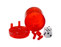 SUPER SIX "Travel" aus ABS - Rot, 5cm + Ø 5cm, Reisespiel - Bild 4